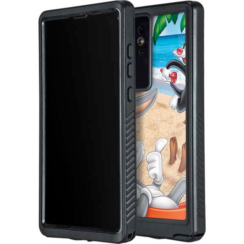 Looney Tunes Beach Galaxy S24 Ultra Waterproof Case