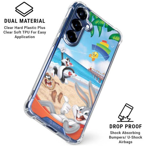 Looney Tunes Beach Galaxy S25 Clear Case