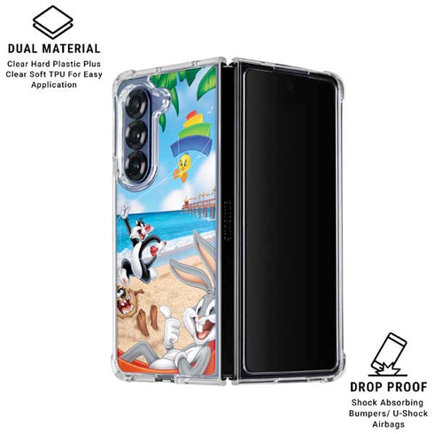 Looney Tunes Beach Galaxy Z Fold7 Clear Case
