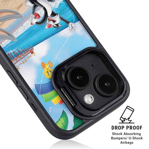 Looney Tunes Beach iPhone 14 Plus Kickstand Case