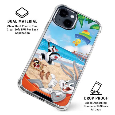 Looney Tunes Beach iPhone 15 Clear Case