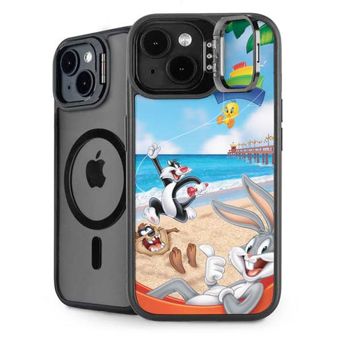 Looney Tunes Beach iPhone 15 Plus Kickstand Case