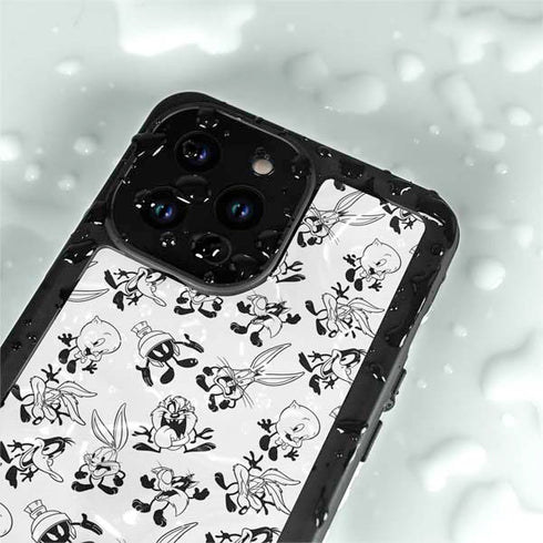 Looney Tunes Big Head Pattern iPhone 15 Pro Waterproof Case