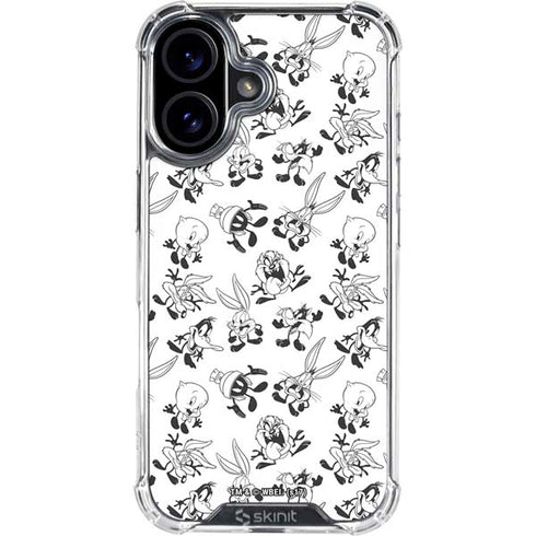 Looney Tunes Big Head Pattern iPhone 16 Plus Clear Case