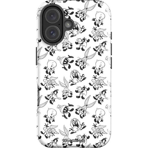 Looney Tunes Big Head Pattern iPhone 16 Plus Impact Case