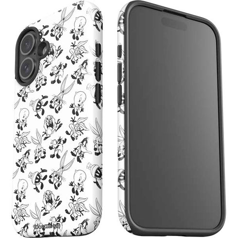 Looney Tunes Big Head Pattern iPhone 16 Plus Impact Case