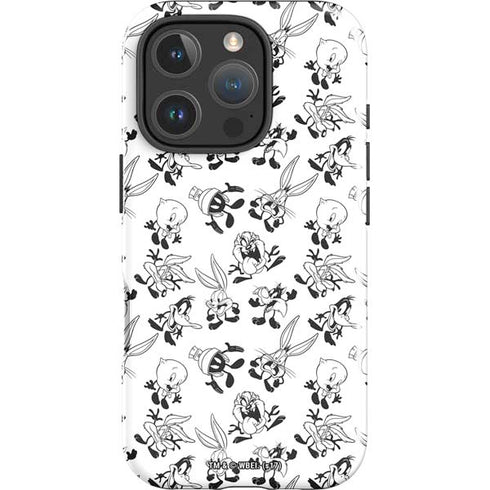 Looney Tunes Big Head Pattern iPhone 16 Pro Impact Case