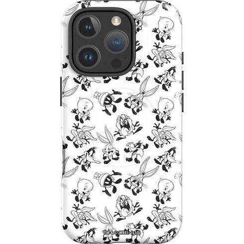 Looney Tunes Big Head Pattern iPhone 16 Pro Magsafe Impact Case