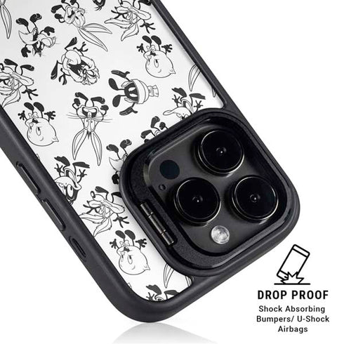 Looney Tunes Big Head Pattern iPhone 16 Pro Max Kickstand Case