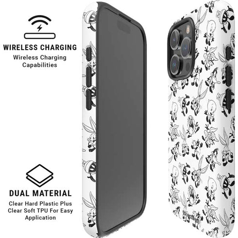Looney Tunes Big Head Pattern iPhone 16 Pro Max Magsafe Impact Case