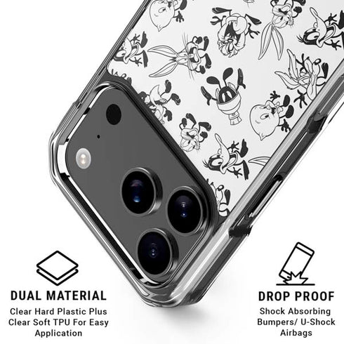 Looney Tunes Big Head Pattern iPhone 18 Pro Clear Case
