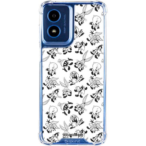 Looney Tunes Big Head Pattern Moto G Play 4G (2024) Clear Case