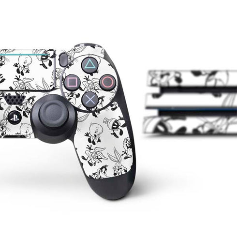 Looney Tunes Big Head Pattern PS4 Pro Bundle Skin