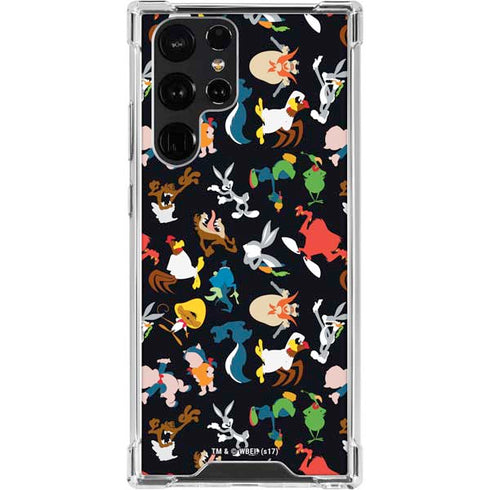Looney Tunes Identity Pattern Galaxy S23 Ultra Clear Case