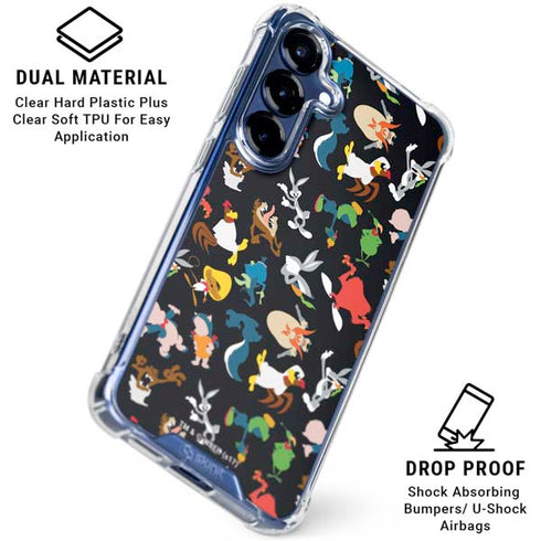 Looney Tunes Identity Pattern Galaxy S25 Plus Clear Case