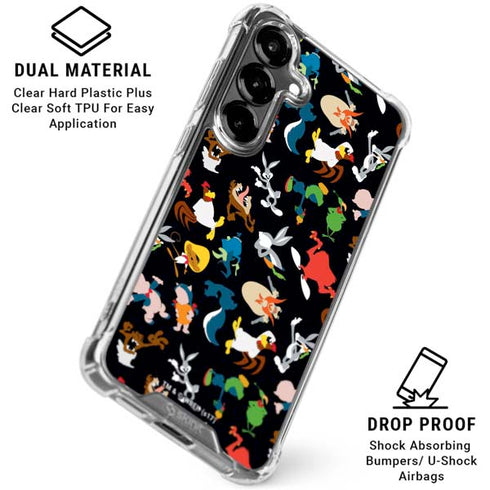 Looney Tunes Identity Pattern Galaxy S26 Plus Clear Case