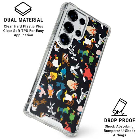 Looney Tunes Identity Pattern Galaxy S26 Ultra Clear Case