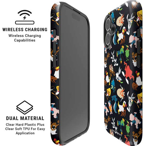 Looney Tunes Identity Pattern iPhone 16 Plus Magsafe Impact Case
