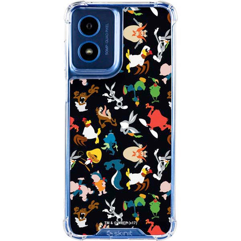 Looney Tunes Identity Pattern Moto G Play 4G (2024) Clear Case