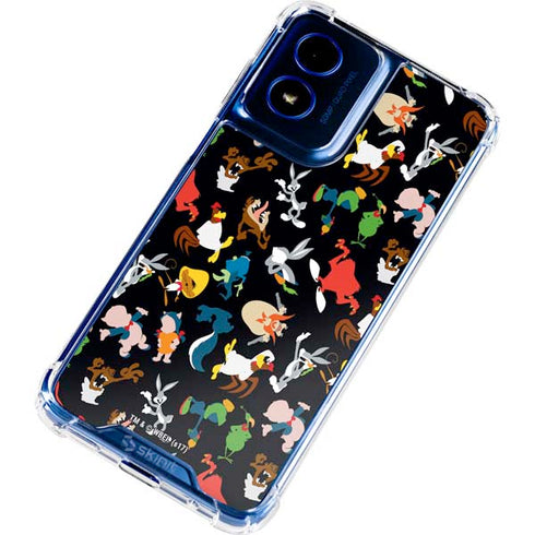 Looney Tunes Identity Pattern Moto G Play 4G (2024) Clear Case