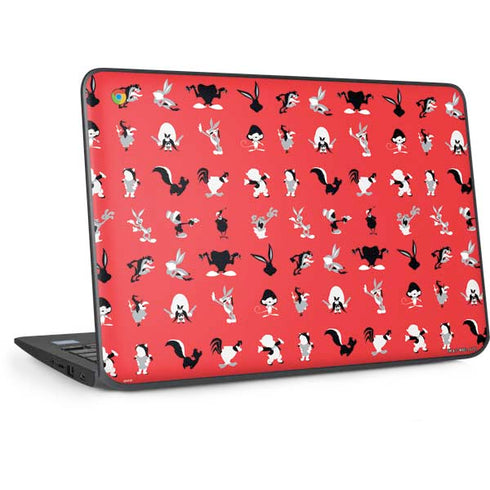 Looney Tunes Identity Red Pattern HP Chromebook Skin