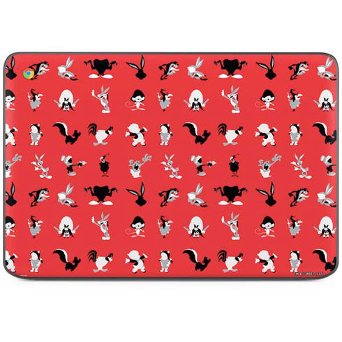 Looney Tunes Identity Red Pattern HP Chromebook Skin