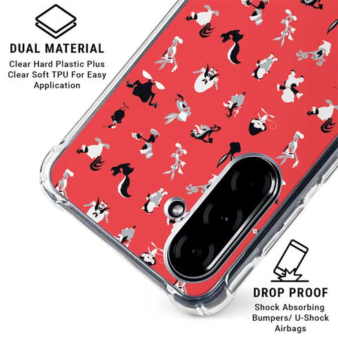 Looney Tunes Identity Red Pattern Galaxy A36 5G Clear Case
