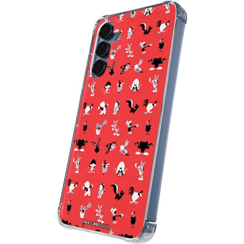 Looney Tunes Identity Red Pattern Galaxy A55 5G Clear Case