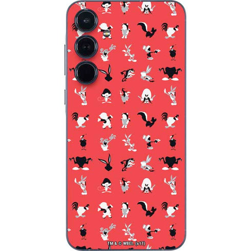 Looney Tunes Identity Red Pattern Galaxy A55 5G Skin