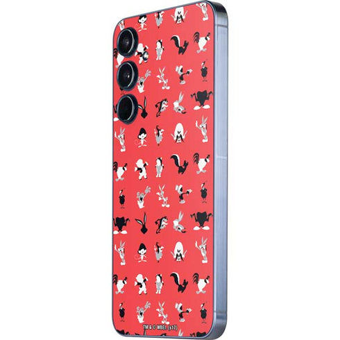 Looney Tunes Identity Red Pattern Galaxy A55 5G Skin