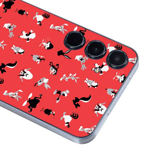Looney Tunes Identity Red Pattern Galaxy A55 5G Skin