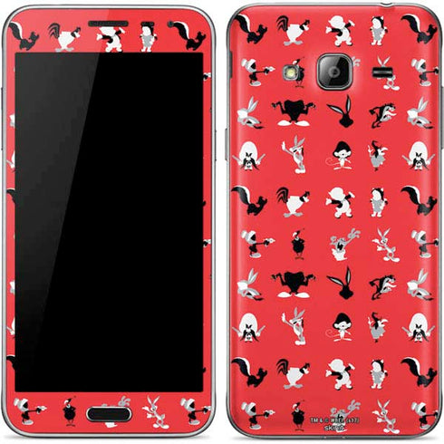 Looney Tunes Identity Red Pattern Galaxy J3 Skin