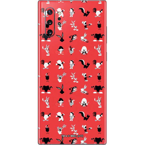 Looney Tunes Identity Red Pattern Galaxy Note 10 Plus Skin