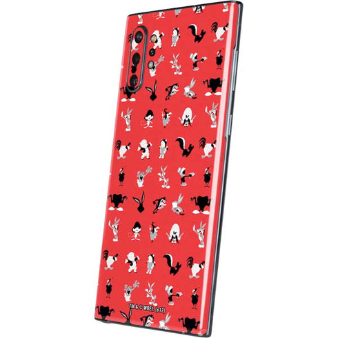 Looney Tunes Identity Red Pattern Galaxy Note 10 Plus Skin