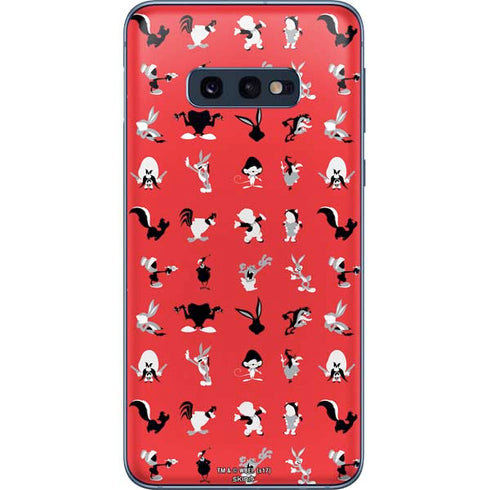 Looney Tunes Identity Red Pattern Galaxy S10e Skin