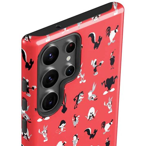 Looney Tunes Identity Red Pattern Galaxy S23 Ultra Pro Case
