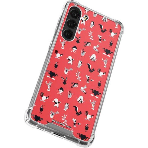 Looney Tunes Identity Red Pattern Galaxy S24 FE Clear Case