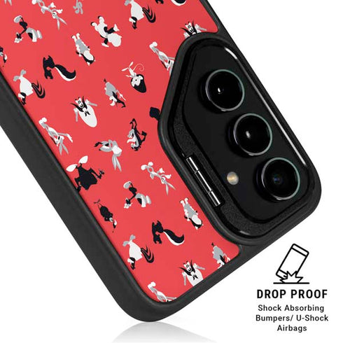 Looney Tunes Identity Red Pattern Galaxy S25 Kickstand Case