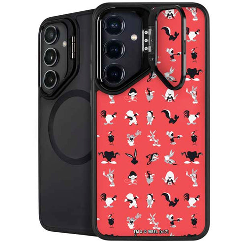 Looney Tunes Identity Red Pattern Galaxy S25 Plus Kickstand Case