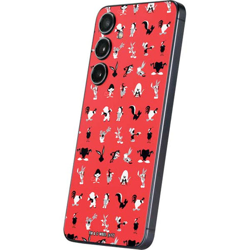 Looney Tunes Identity Red Pattern Galaxy S24 Plus Skin