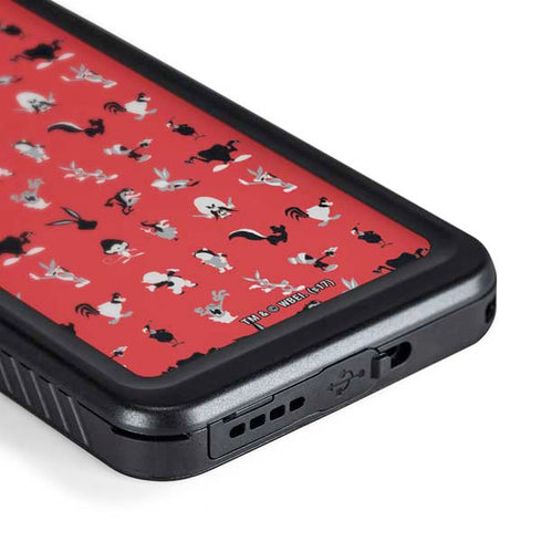 Looney Tunes Identity Red Pattern Galaxy S24 Plus Waterproof Case