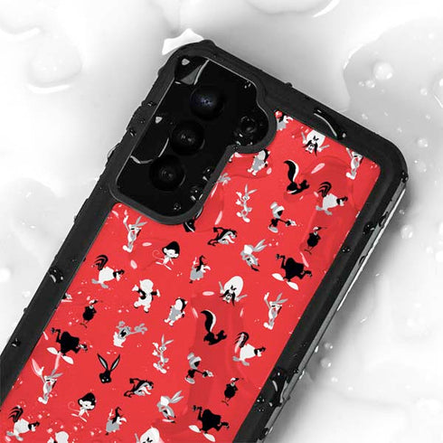 Looney Tunes Identity Red Pattern Galaxy S24 Plus Waterproof Case