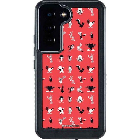 Looney Tunes Identity Red Pattern Galaxy S24 Waterproof Case