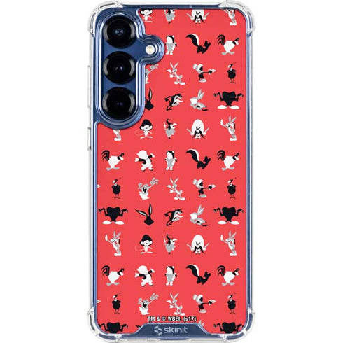 Looney Tunes Identity Red Pattern Galaxy S25 Plus Clear Case