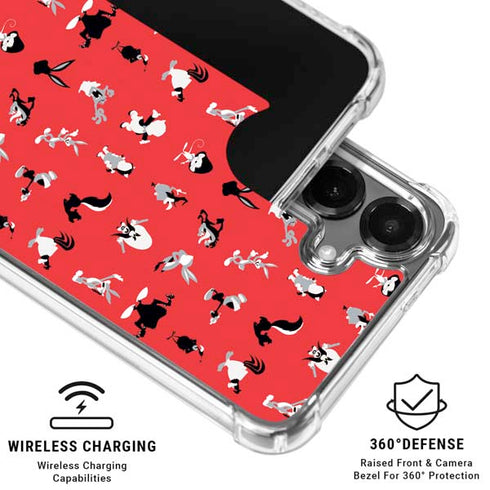 Looney Tunes Identity Red Pattern Galaxy S26 Clear Case