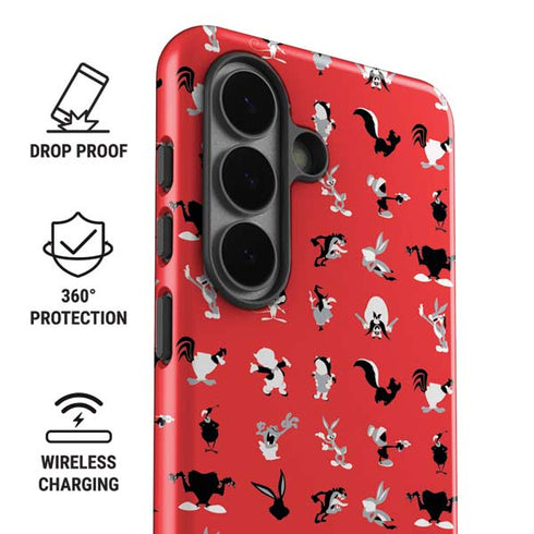 Looney Tunes Identity Red Pattern Galaxy S26 Plus Impact Case
