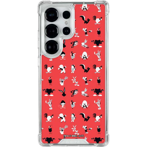 Looney Tunes Identity Red Pattern Galaxy S26 Ultra Clear Case