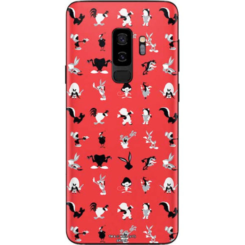 Looney Tunes Identity Red Pattern Galaxy S9 Plus Skin
