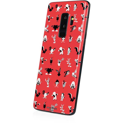 Looney Tunes Identity Red Pattern Galaxy S9 Plus Skin