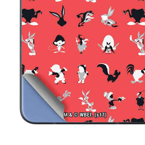 Looney Tunes Identity Red Pattern Galaxy Z Fold5 5G Skin